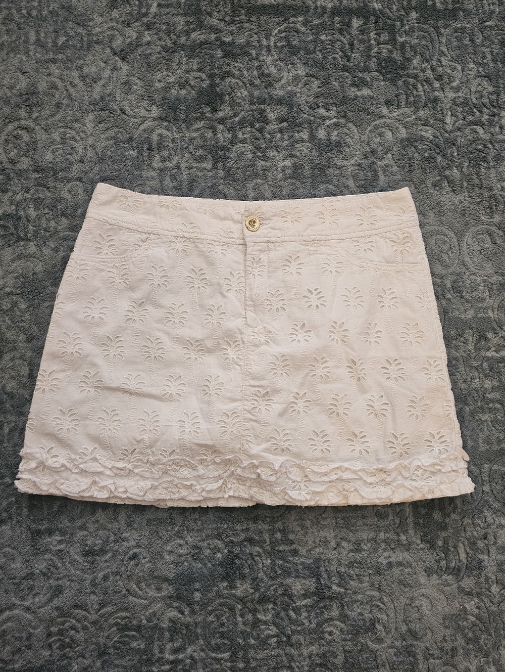 Lilly Pulitzer Pale Pink Eyelet Ruffle Mini Skirt